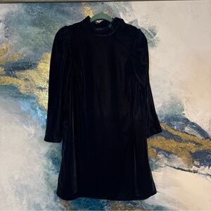 The Gap Dark blue Velvet Dress long sleeve with button detail. Size small